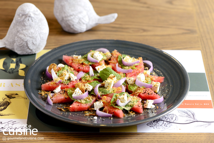 “Pla Hang” Watermelon Salad with Feta and Mint 