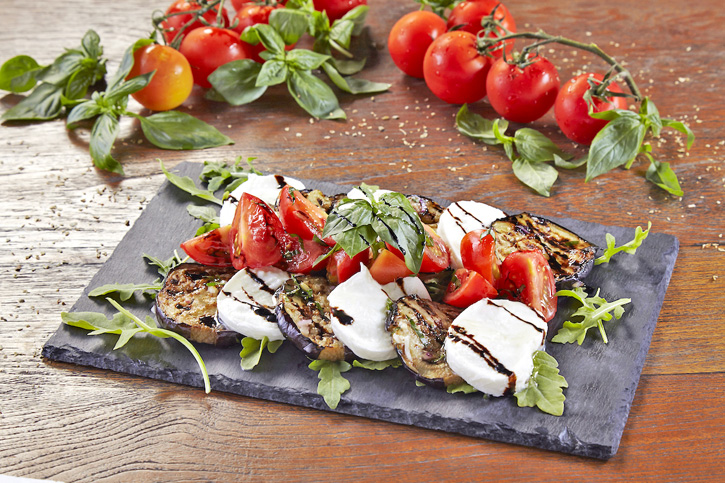 Eggplant Caprese with Buffalo Mozzarella 