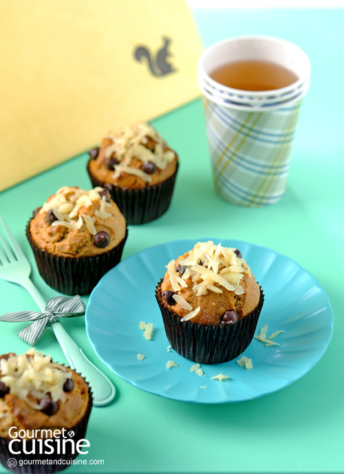 มัฟฟินคัปบานาน่าช็อกนัตหน้าแตก (Banana Choc Nut Muffin Cup)