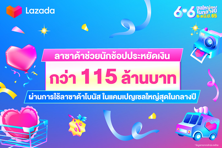 ลาซาด้า ช่วยนักช้อปประหยัดเงินในกระเป๋ากว่า 115 ล้านบาท ในแคมเปญเซลใหญ่สุดในกลางปี