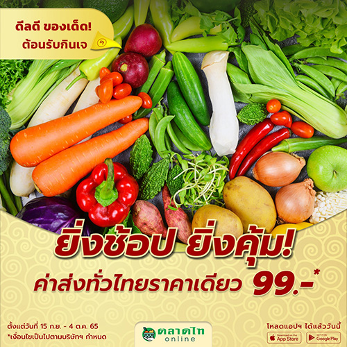 ตลาดไทออนไลน์ ต้อนรับเทศกาลกินเจ จัดแคมเปญ “ดีลดี ของเด็ด! ต้อนรับกินเจ” พร้อมโปรสุดปัง! ส่งฟรีทั่วไทย