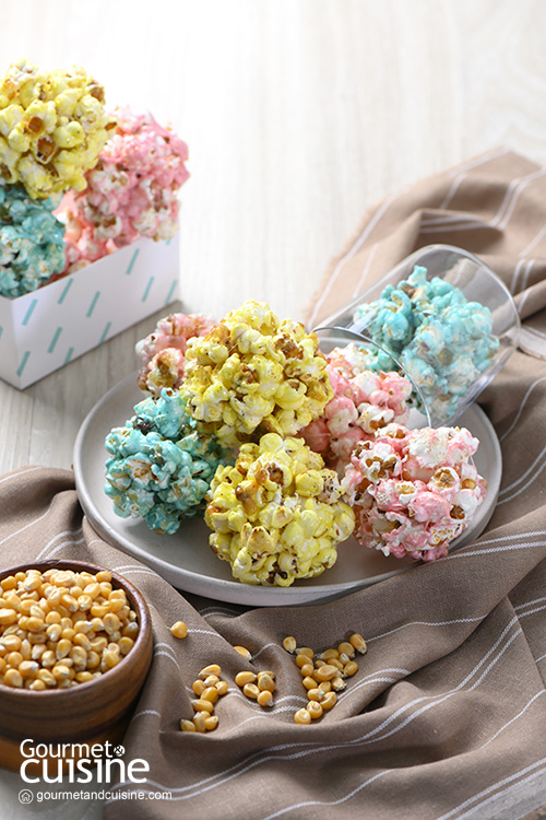 Popcorn Balls ป๊อปคอร์นสีสันสดใส กรอบนอกหนึบในด้วยมาร์ชแมลโลว์