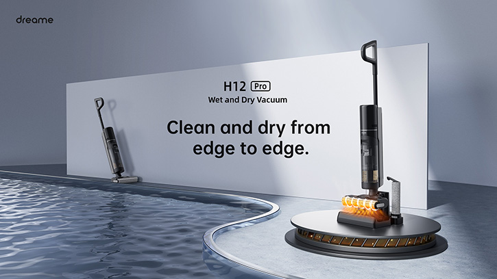 Dreame เปิดตัวเครื่องถูพื้น H12 Pro Wet And Dry Vacuum ด้วยการอัปเกรดพลังทำความสะอาดแบบขอบจรดขอบและน้ำหนักเบา