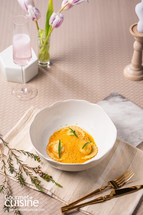 สูตรลับตำรับ Lenôtre #6 River Prawn Ravioli, Thai Bisque ราวิโอลีกุ้งแม่น้ำในซอสบิสก์เปลือกกุ้ง โดยเชฟ Frédéric Tual แห่งเลอโนท ประเทศไทย