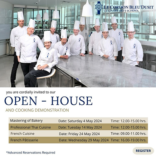 เตรียมหลบฝนมาเข้าครัว! เลอ กอร์ดอง เบลอ ดุสิต เปิดไลน์อัป  “งาน Open House เดือนพฤษภาคม” จัดเต็ม 4 หลักสูตร โดยไม่มีค่าใช้จ่าย