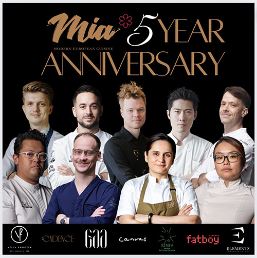 Mia Restaurant ฉลองครบรอบ 5 ปี จับมือ 9 เชฟชื่อดัง รังสรรค์มื้อสุดพิเศษ ณ วันที่ 18 กรกฎาคมนี้ วันเดียวเท่านั้น!