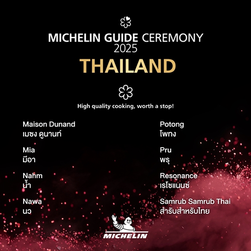 MICHELIN GUIDE CEREMONY 2025 เชฟไอซ์-ศุภักษร สร้างประวัติศาสตร์พา Sorn คว้ามิชลิน 3 ดาวครั้งแรกในไทย!